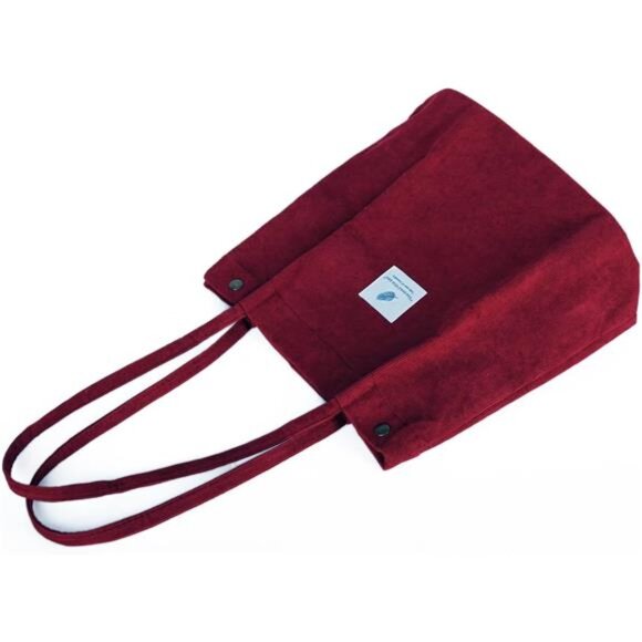 Women Corduroy Tote Bag Shoulder Bag Large Pocket Work Travel Beach Shopping Bag - Picture 6 of 7